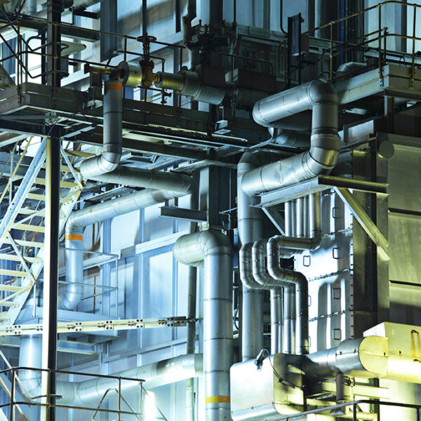 Industrial building at night